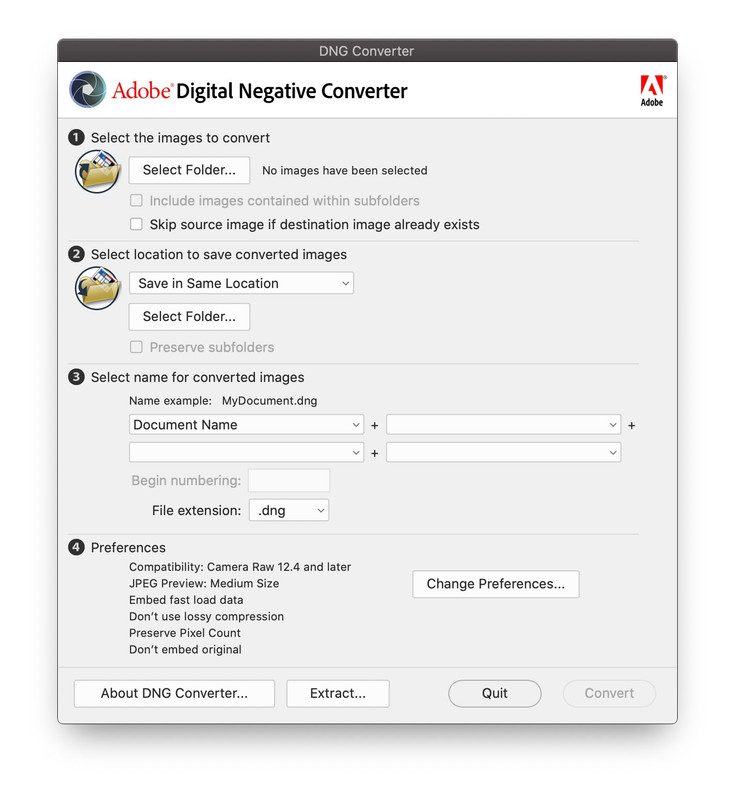 Adobe DNG Converter (Español) 1